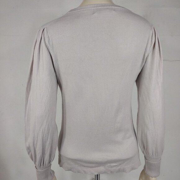 Magaschoni beige tan crew neck lightweight pullover sweater ladies Small - Picture 4 of 6